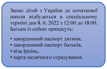 Informace k zápisu dětí z Ukrajiny do 1. ročníku ZŠ